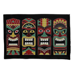 Fundas de almohada frescas de los tótemes de Tiki