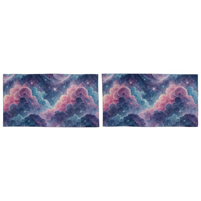 Fundas de Almohada Galácticas – Cama con Cielo Est (Reverso-Set)