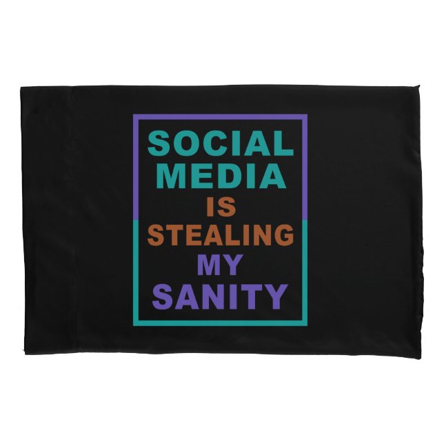Fundas de almohada graciosos de "Medios Sociales" (Anverso)