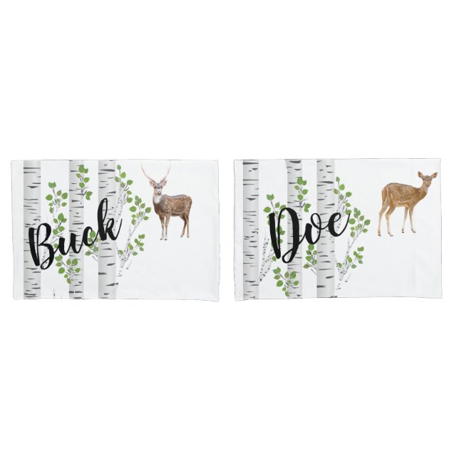 Fundas de almohada personalizada Deer Doe Buck Woo (Anverso - Set)