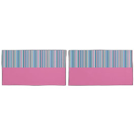 Fundas de almohada - Rayas de caramelo rosa en pol