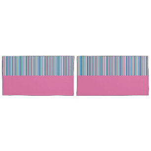 Fundas de almohada - Rayas de caramelo rosa en pol