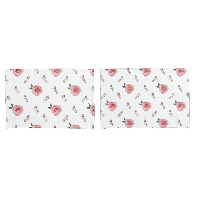 Fundas de almohada Rosebud Bloom Doble Cara Floral (Anverso - Set)