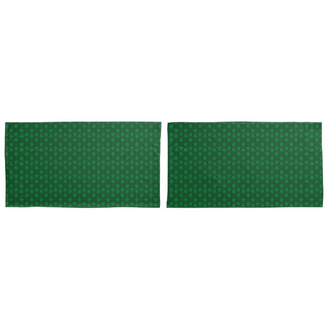 Fundas de almohada verdes rey Mid Mod Garland (Anverso - Set)