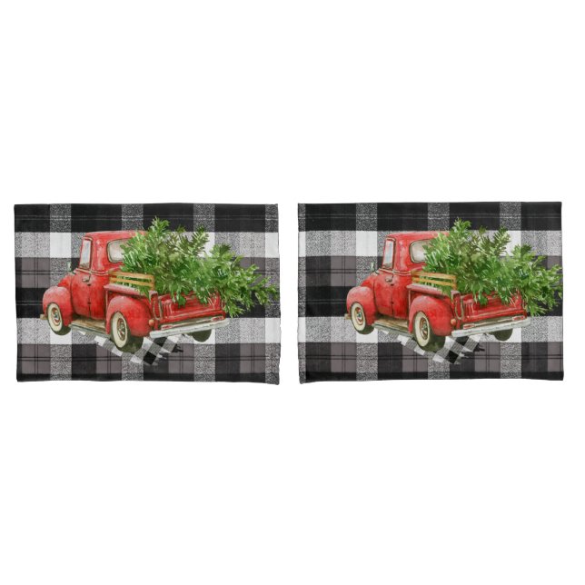 Fundas de almohada XMAS Camión Baffalo Tapado Blan (Anverso - Set)