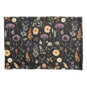 Fundas de almohadas botánicas de flores silvestres