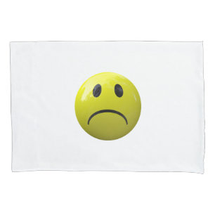 fundas de almohadas de emoji facial infeliz