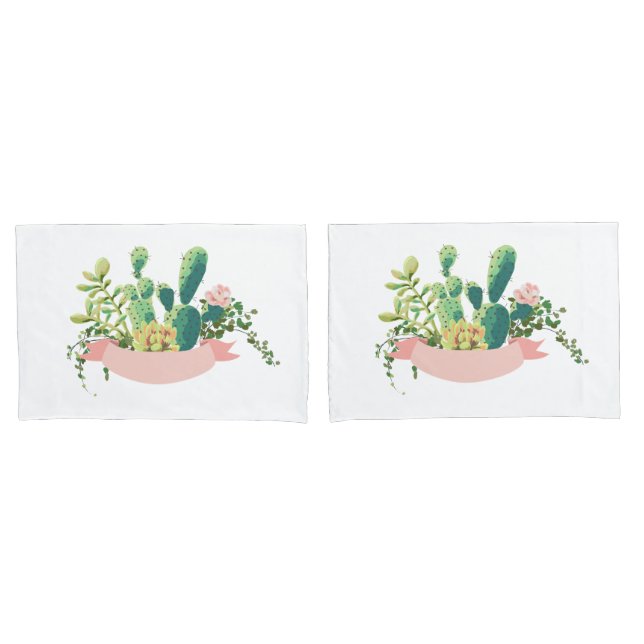 Fundas de almohadas personalizadas Bohemian Cactus (Anverso - Set)