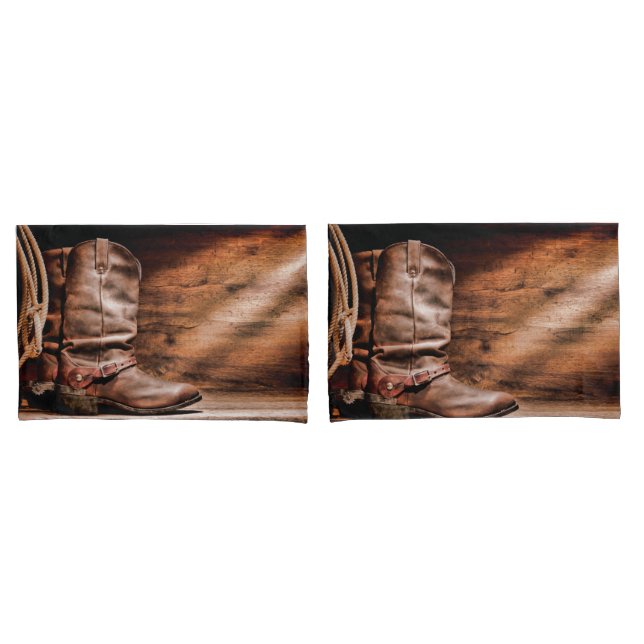 Fundas de almohadas personalizadas Cowboy Boots Ba (Anverso - Set)