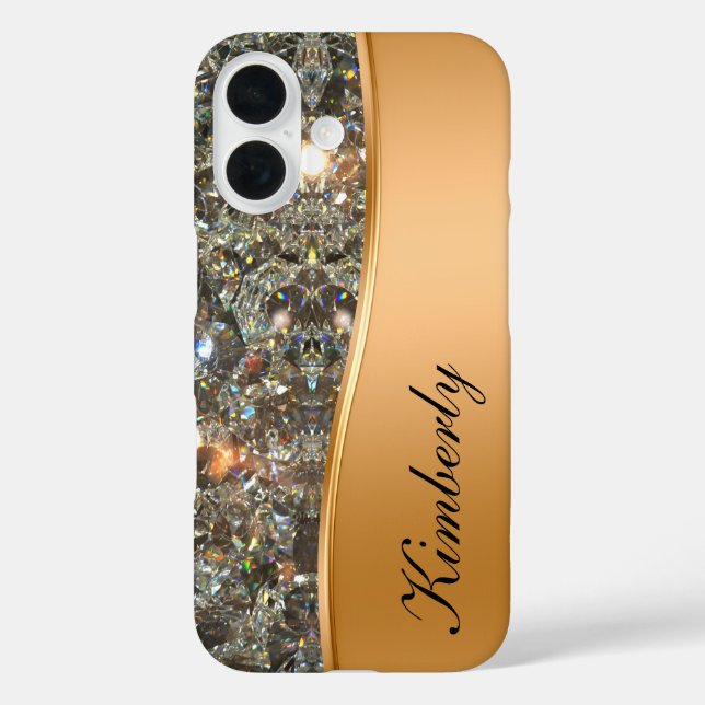 Fundas de Classy Bling Monogram iPhone 16 (Reverso )