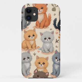 fundas de iPhone 11 con un patrón de gatito lindo