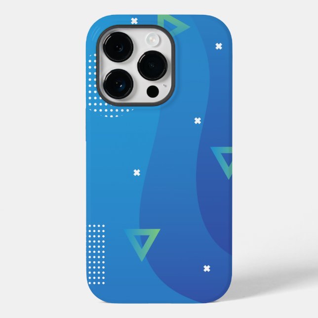 fundas de iPhone 14 Pro Hermoso diseño azul (Reverso )
