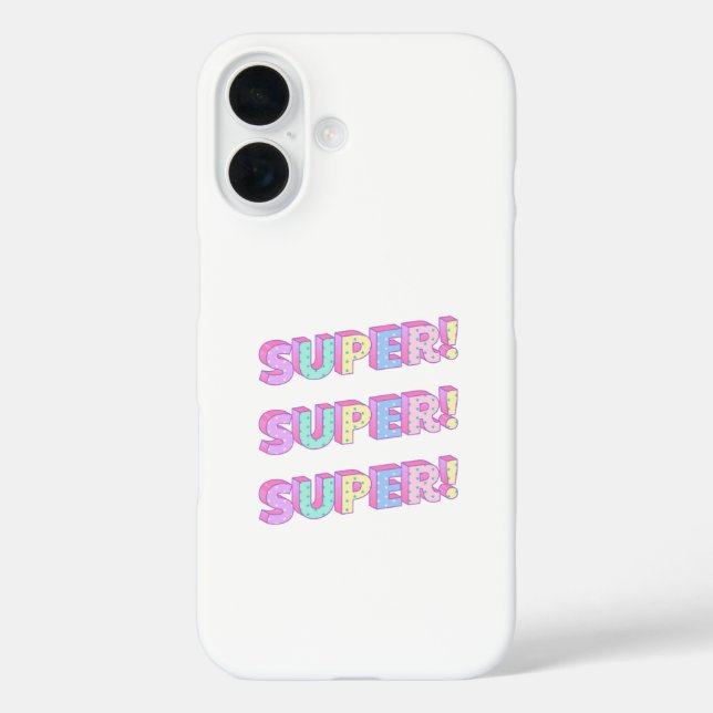 fundas de iphone con título "SUPER" (Reverso )