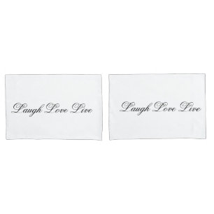 Fundas de la almohada blanca con amor de risa en v