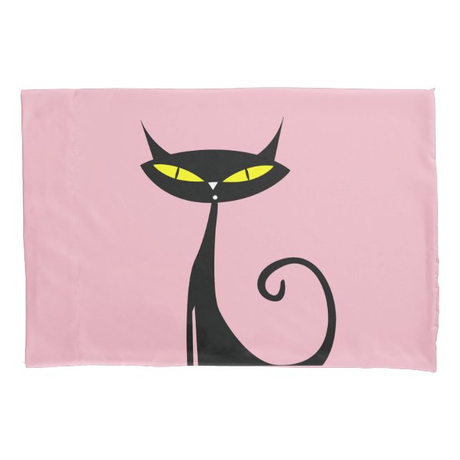 Fundas DE LA PILOTA ROSA DE GATO NEGRO RETRO PINK (Anverso)