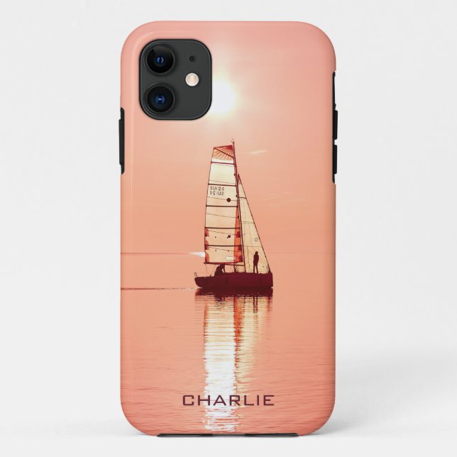 Fundas de monograma de personalizado Vela Away (Reverso)
