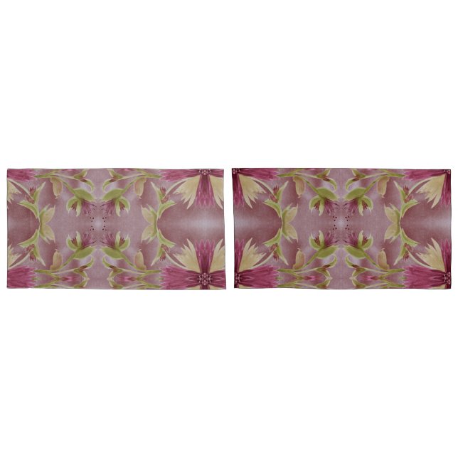Fundas De Pillow Reversibles Con Oliva Y Borgoña (Reverso-Set)