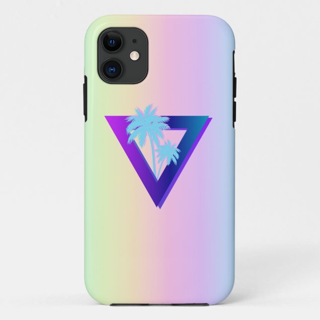 FUNDAS DE TELÉFONO TRIÁNGULO PALMERAS RETROWAVE SY (Reverso)