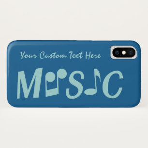 Fundas de texto y color de personalizado MUSIC