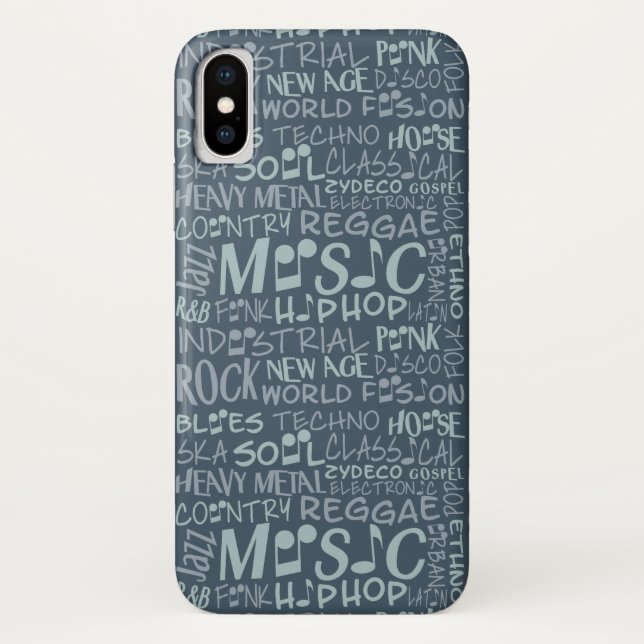Fundas de Word Collage de géneros musicales (Reverso)