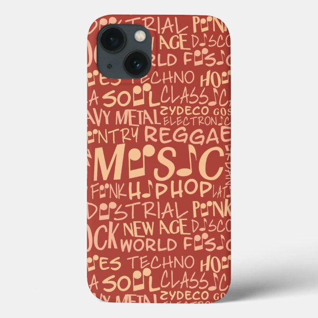 Fundas de Word Collage de géneros musicales (Reverso)