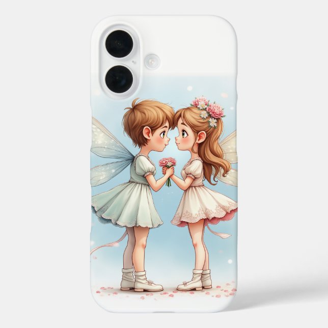 Fundas del iPhone 16, hada de copas de nieve (Reverso )