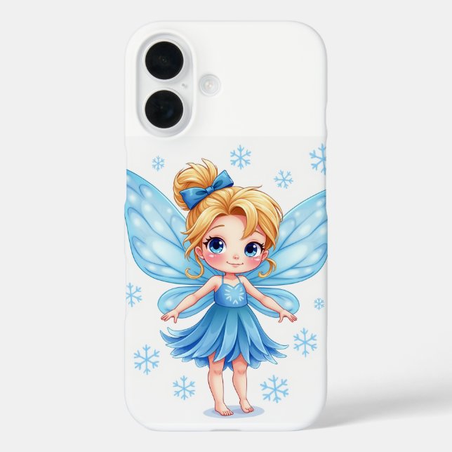 Fundas del iPhone 16, hada de copas de nieve (Reverso )