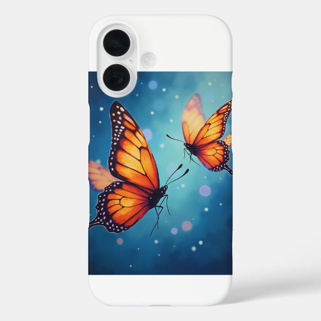 Fundas del iPhone 16, una mariposa brillante (Reverso )