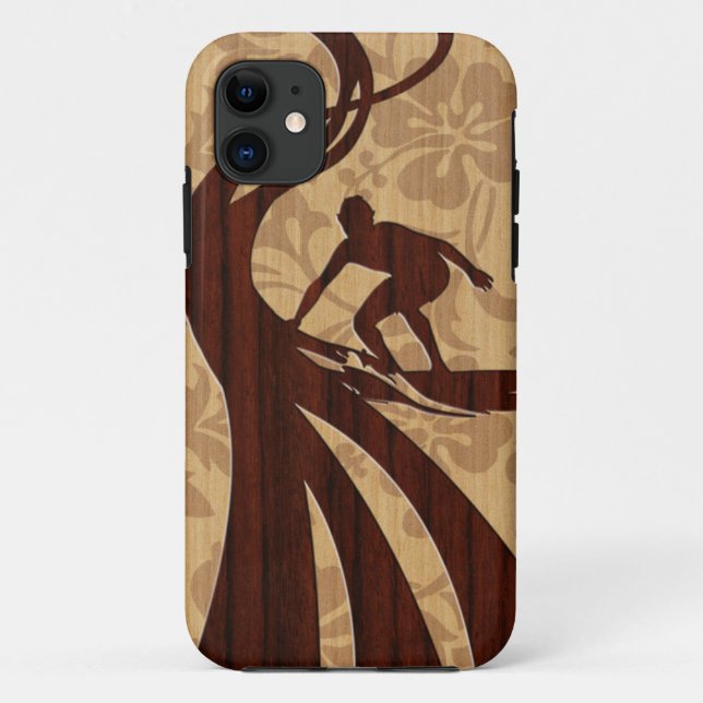 Fundas del Koa Wood Surfer Surfboard iPhone 5 (Reverso)