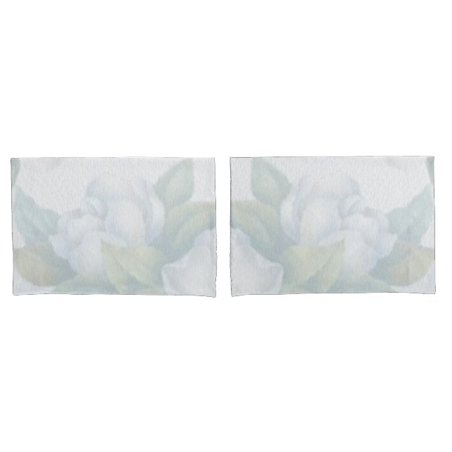 Fundas del Pillow del Pastel Magnolias (Anverso - Set)