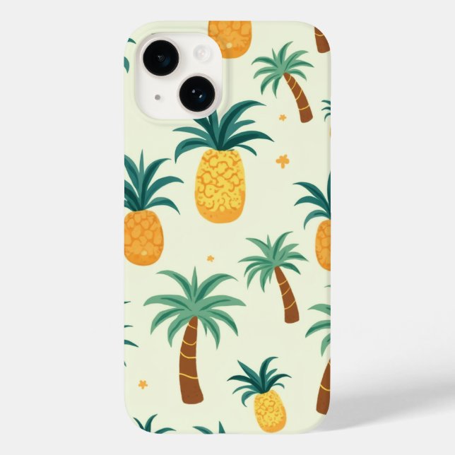 fundas iphone14 de diseño de patrones de piña y ár (Reverso )