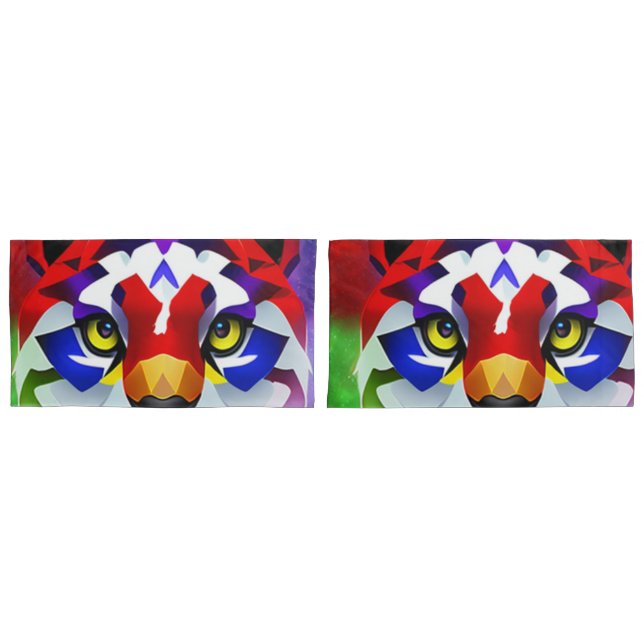 Fundas par de almohada del rey gato de Alexander (Anverso - Set)