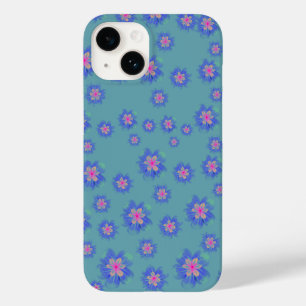 fundas para iphone 14 florales azules