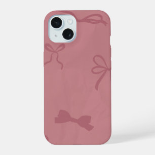 fundas para iphone 15 con estampado de lazo rosa m