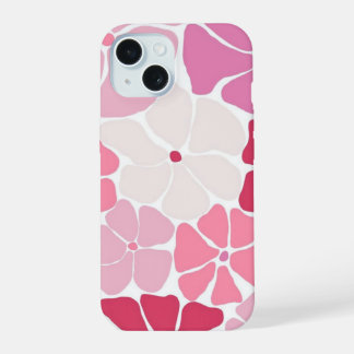 Fundas para iPhone 15 Estética Rosa Cute Flores Pa