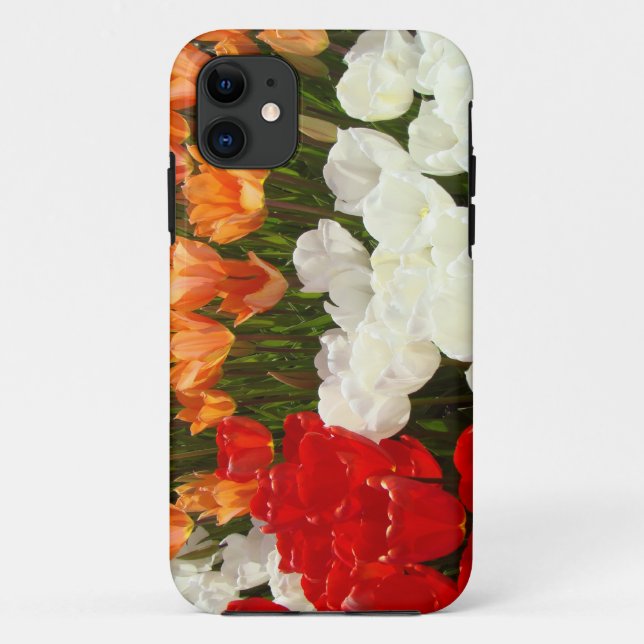 Fundas para iPhone 5 Flores de Tulipán Rojas Blanc (Reverso)