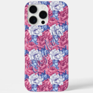Fundas para iPhone con Peonías Purpura Nombre Pers