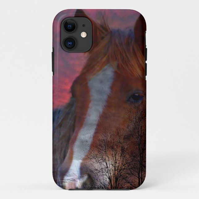fundas para iphone de caballo en puesta de sol (Reverso)