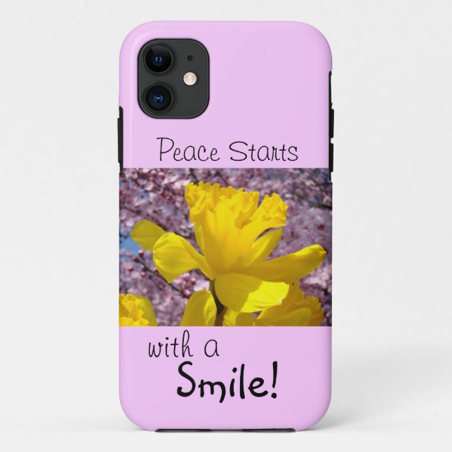 Fundas para iPhone La paz comienza con una sonrisa (Reverso)