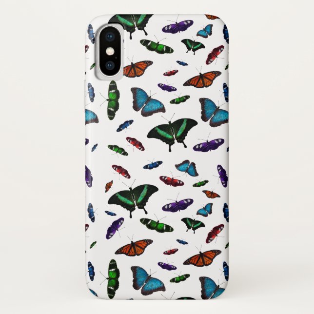 Fundas para iPhone X Flutterbies (elige color) (Reverso)