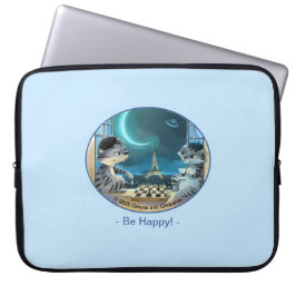 Fundas para Laptop Feliz Torre Eiffel Gatos - Noch
