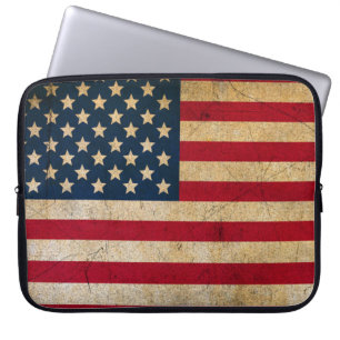 Fundas para portátil con bandera americana texturi
