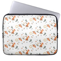 Fundas para portátil con patrón floral de colibrí 