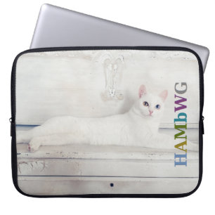 Fundas para portátil de neopreno HAMbWG Gato Blanc