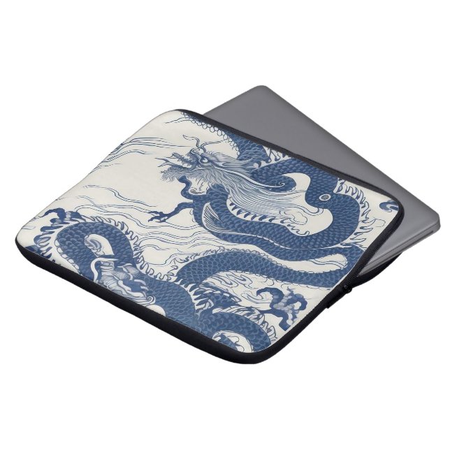 Fundas para portátil de olas de dragón (Superior anverso)