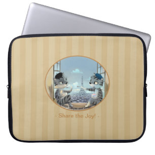 Fundas para portátiles Cats & Eiffel Tower - Paris