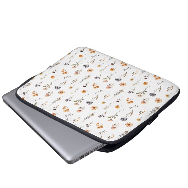 Fundas para portátiles con patrón de flores silves (Inferior anverso)