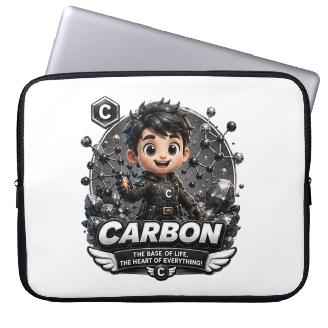 Fundas para portátiles de carbono elementales (Frente)