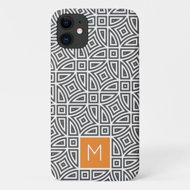 Fundas para teléfono con patrón abstracto de monog (Reverso)