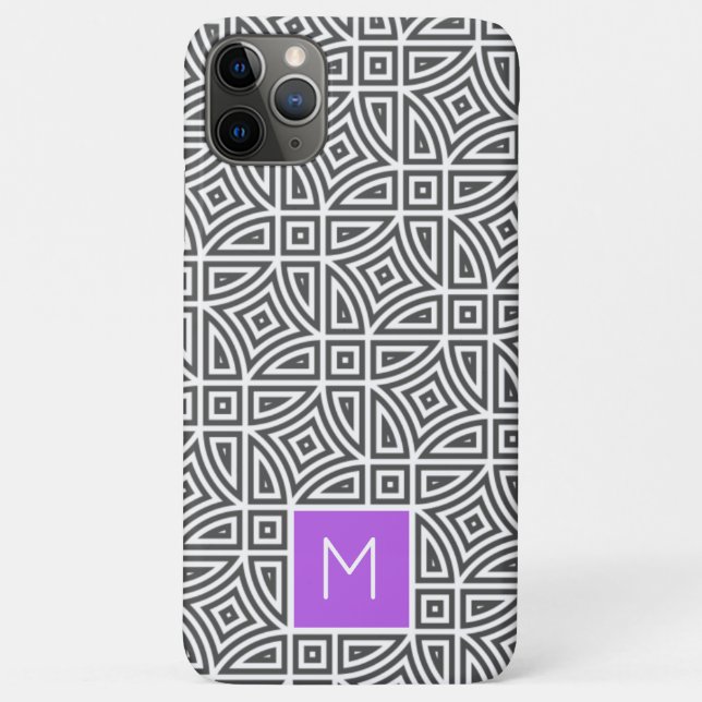 Fundas para teléfono con patrón abstracto de monog (Reverso)